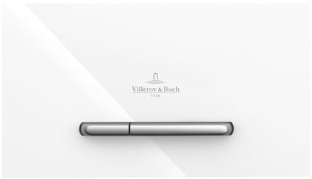 Villeroy & Boch Viconnect bedieningsplaat M300 DF frontbediend 25.3x14.5cm glas wit/RVS 922160RE Glass Glossy White