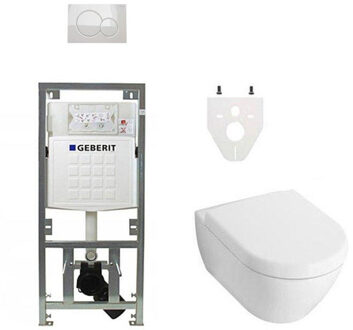 Villeroy & Boch Villeroy Boch Subway 2.0 DirectFlush Toiletset - geberit reservoir - bedieningsplaat - softclose - wit 0701131/0700518/ga26028/SW729014/SW1182666