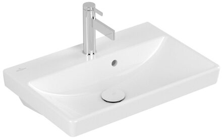 Villeroy & Boch Villeroy en boch Avento meubelwastafel 55x37cm 1 kraangat met overloop ceramic+ wit 4A0055R1 Wit Alpin glans