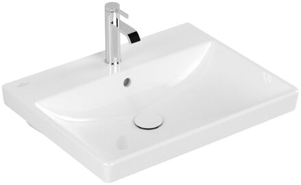 Villeroy & Boch Villeroy en boch Avento meubelwastafel 60x47cm 1 kraangat met overloop ceramic+ wit 415860R1 Wit Alpin glans