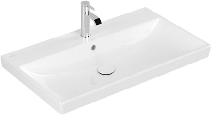 Villeroy & Boch Villeroy en boch Avento meubelwastafel 80x47cm 1 kraangat met overloop ceramic+ wit 415680R1 Wit Alpin glans