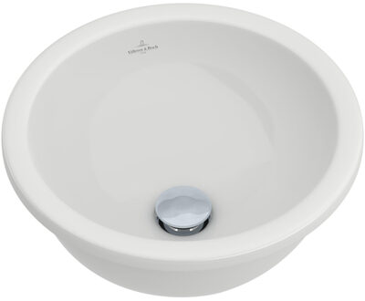 Villeroy & Boch Villeroy en Boch Loop en Friends onderbouwwastafel O33cm zonder overloop zonder kraangat ceramic+ wit 618133R1 Wit Alpin glans