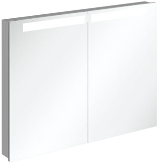 Villeroy & Boch Villeroy en Boch My View In inbouw spiegelkast met LED verlichting 3 voudig dimbaar met 2 deuren 100.1x74.7x10.7cm A4351000 Zilver