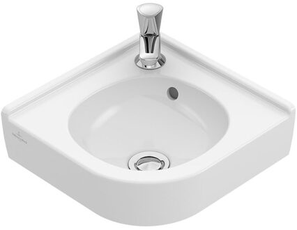 Villeroy & Boch Villeroy en Boch O.novo hoekfontein 32x32cm met kraangat met overloop wit