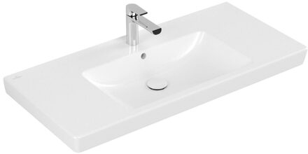 Villeroy & Boch Villeroy en Boch Subway 2.0 meubelwastafel 100x47cm 1 kraangat met overloop ceramic wit 7175a0r1 Wit Alpin