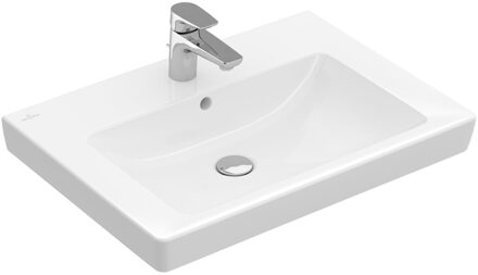 Villeroy & Boch Villeroy en Boch Subway 2.0 meubelwastafel 65x47cm 1 kraangat met overloop wit 7113fa01 Wit Alpin