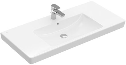 Villeroy & Boch Villeroy en Boch Subway 2.0 meubelwastafel geslepen 100x47cm met kraangat met overloop wit 71751g01 Wit Alpin