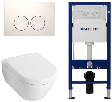 Villeroy & Boch Villeroy en Boch Subway 2.0 toiletset met luxe zitting, UP100 reservoir en Delta 21 Wit Knop