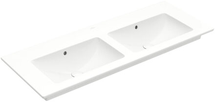 Villeroy & Boch Villeroy en Boch Venticello meubelwastafel dubbel zonder kraangat 130x50cm met overloop wit 4111DJ01 Wit Alpin