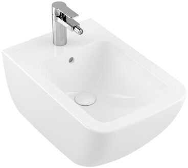 Villeroy & Boch Villeroy en Boch Venticello wandbidet met 1 kraangat 37.5x56cm met overloop ceramic + wit 441100r1 Wit Alpin