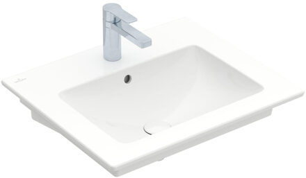 Villeroy & Boch Villeroy en Boch Venticello wastafel met 1 kraangat 60x50cm (geschikt voor 3 kraangaten) met overloop wit 41246001 Wit Alpin