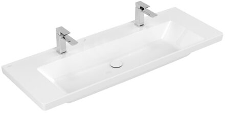 Villeroy & Boch Wastafel Villeroy & Boch Subway 3.0 2 Kraangaten Zonder Overloop 130x47x16.5 cm Wit Alpin