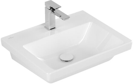 Villeroy & Boch Wastafel Villeroy & Boch Subway 3.0 Met 1 Kraangat Zonder Overloop 55x44x16.5 cm Wit Alpin Villeroy & Boch