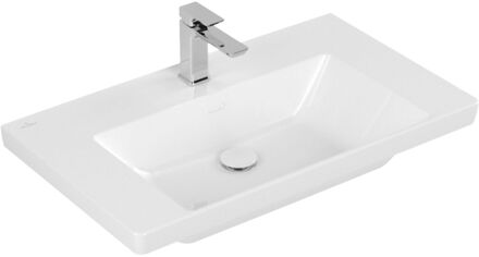 Villeroy & Boch Wastafel Villeroy & Boch Subway 3.0 Met 1 Kraangat Zonder Overloop 80x47x16.5 cm Wit Alpin