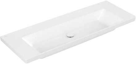 Villeroy & Boch Wastafel Villeroy & Boch Subway 3.0 Met CeramicPlus 0 Kraangaten Zonder Overloop 130x47x16.5 cm Stone White Villeroy & Boch