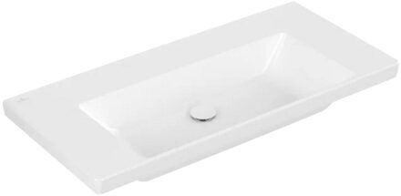 Villeroy & Boch Wastafel Villeroy & Boch Subway 3.0 Met CeramicPlus Geen Kraangat Geen Overloop 100x47x16.5 cm Stone White Wit