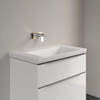 Villeroy & Boch Wastafel Villeroy & Boch Subway 3.0 Met CeramicPlus Geen Kraangaten Geen Overloop 80x47x16.5 cm Stone White Wit