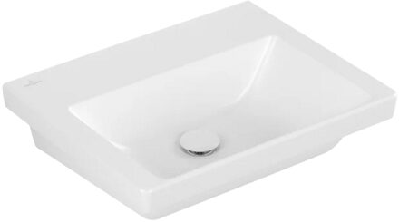 Villeroy & Boch Wastafel Villeroy & Boch Subway 3.0 Met CeramicPlus Zonder Kraangat Zonder Overloop 55x44x16.5 cm Stone White Villeroy & Boch