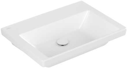 Villeroy & Boch Wastafel Villeroy & Boch Subway 3.0 Met CeramicPlus Zonder Kraangat Zonder Overloop 65x47x16.5 cm Stone White Wit