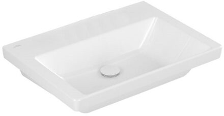 Villeroy & Boch Wastafel Villeroy & Boch Subway 3.0 Met CeramicPlus Zonder Kraangat Zonder Overloop 65x47x16.5 cm Wit Alpin