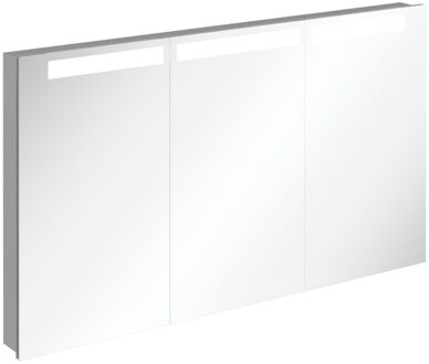 Villeroy en Boch My View In inbouw spiegelkast met LED verlichting 3 voudig dimbaar met 3 deuren 130.1x74.7x10.7cm a4351300 Zilver