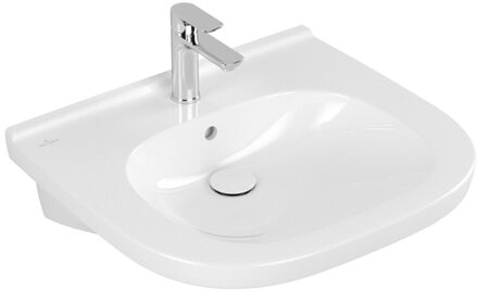 Villeroy en Boch O.novo Vita wastafel Vita met 1 kraangat met overloop 60x55cm ceramic+ wit 411960R1 Wit Alpin