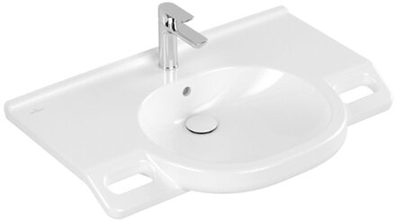 Villeroy en Boch O.novo Vita wastafel Vita met 1 kraangat met overloop 80x55cm wit 41208001 Wit Alpin