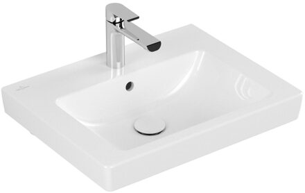 Villeroy en Boch Subway 2.0 meubelwastafel 55x47cm 1 kraangat met overloop ceramic+ wit 7113F5R1