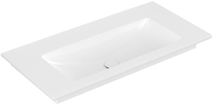 Villeroy en Boch Venticello meubelwastafel met wasbak midden zonder kraangat 100x50cm met overloop ceramic+ wit 19555