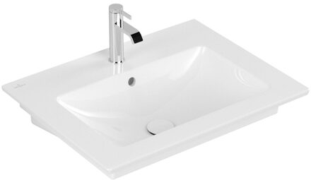 Villeroy en Boch Venticello wastafel met 1 kraangat 65x50cm (geschikt voor 3 kraangaten) met overloop ceramic+ wit 412465R1