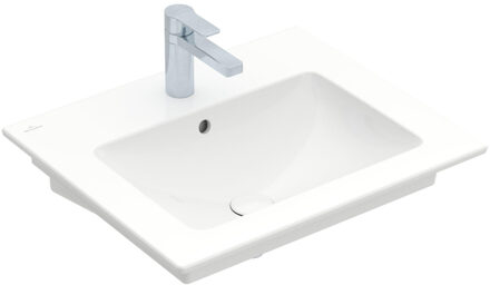 Villeroy en Boch Venticello wastafel onderzijde geslepen met 1 kraangat doorgestoken 60x50cm (geschikt voor 3 kraangaten) met overloop wit 4124g601 Wit Alpin