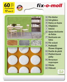 vilt 17mm zelklevend wit