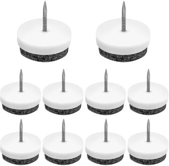 Vilt Nail 10Pcs Ronde Zware Anti-Sliding Stoel Been Floor Vilt Pad Skid Glide Diy Nail protectors 22Mm Dia wit