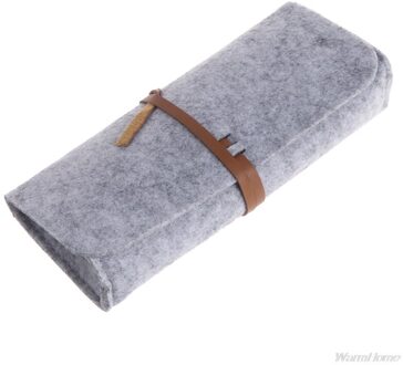 Vilt Zonnebrillen Tassen Gevallen Draagbare Zachte Glazen Pakket Accessoires Riem Sluiting Vilt Bril Case F22 21 grijs
