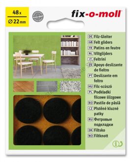 viltglijder 22mm bruin pak 48