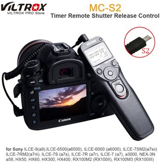 VILTROX Timer Afstandsbediening Sluiter Intervalmeter met S2 Kabel voor SONY alpha A7RII A7MII A7SII RX100III IV RX10 A6500 A6300