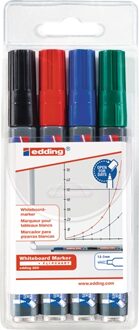 Viltstift edding 250 whiteboard rond ass 1.5-3mm etui a 4st Wit