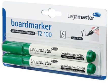 Viltstift Legamaster TZ100 whiteboard rond groen 1.5-3mm 2st