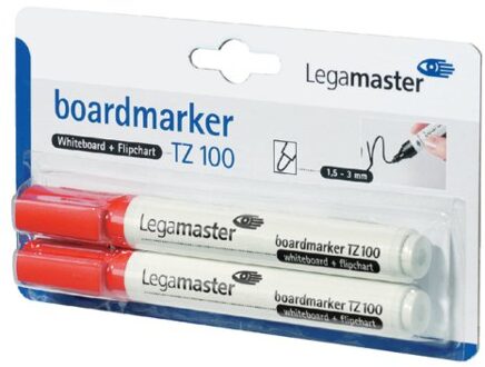 Viltstift Legamaster TZ100 whiteboard rond rood 1.5-3mm 2s