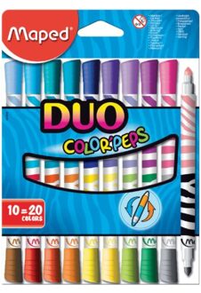 Viltstift Maped Colorpeps duo karton ophangdoos 10stuks