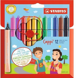 Viltstift STABILO Cappi 168 etui a 12 kleuren