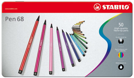Viltstift STABILO Pen 68 blik a 50 kleuren