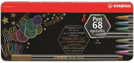 Viltstift STABILO Pen 6808/8-32 metallic blik a 8 kleuren Koper