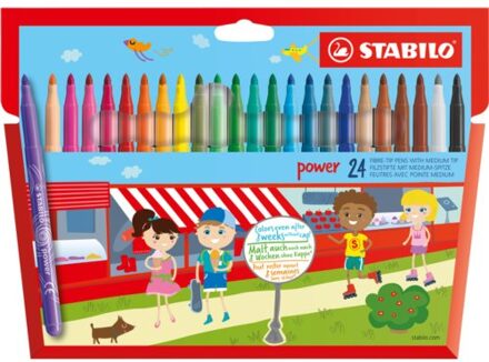 Viltstift STABILO Power 280 etui a 24 kleuren