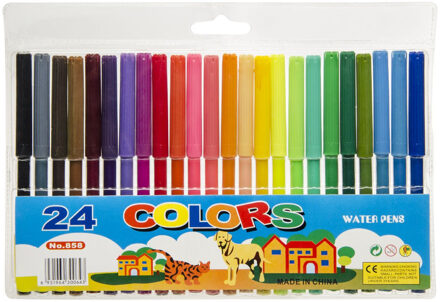 Viltstiften set - 24-delig - in mapje - voor kinderen - kleuren - Creatief speelgoed