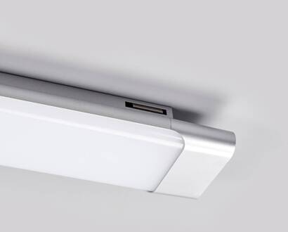 Vinca LED plafondlamp, lengte 120 cm wit, zilver