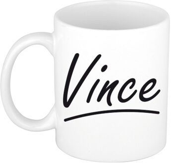 Vince voornaam kado beker / mok sierlijke letters - gepersonaliseerde mok met naam - Naam mokken Multikleur