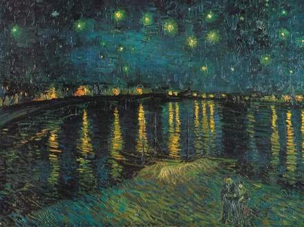 Vincent Van Gogh - Notte Stellata Kunstdruk 80x60cm