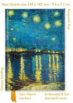 Vincent Van Gogh: Starry Night Over The Rhone (Foiled Quarto Journal) - Flame Tree Quarto