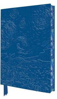 Vincent Van Gogh: The Starry Night 2026 Artisan Art Vegan Leather Diary Planner - Page To View - Flame Tree Publishing